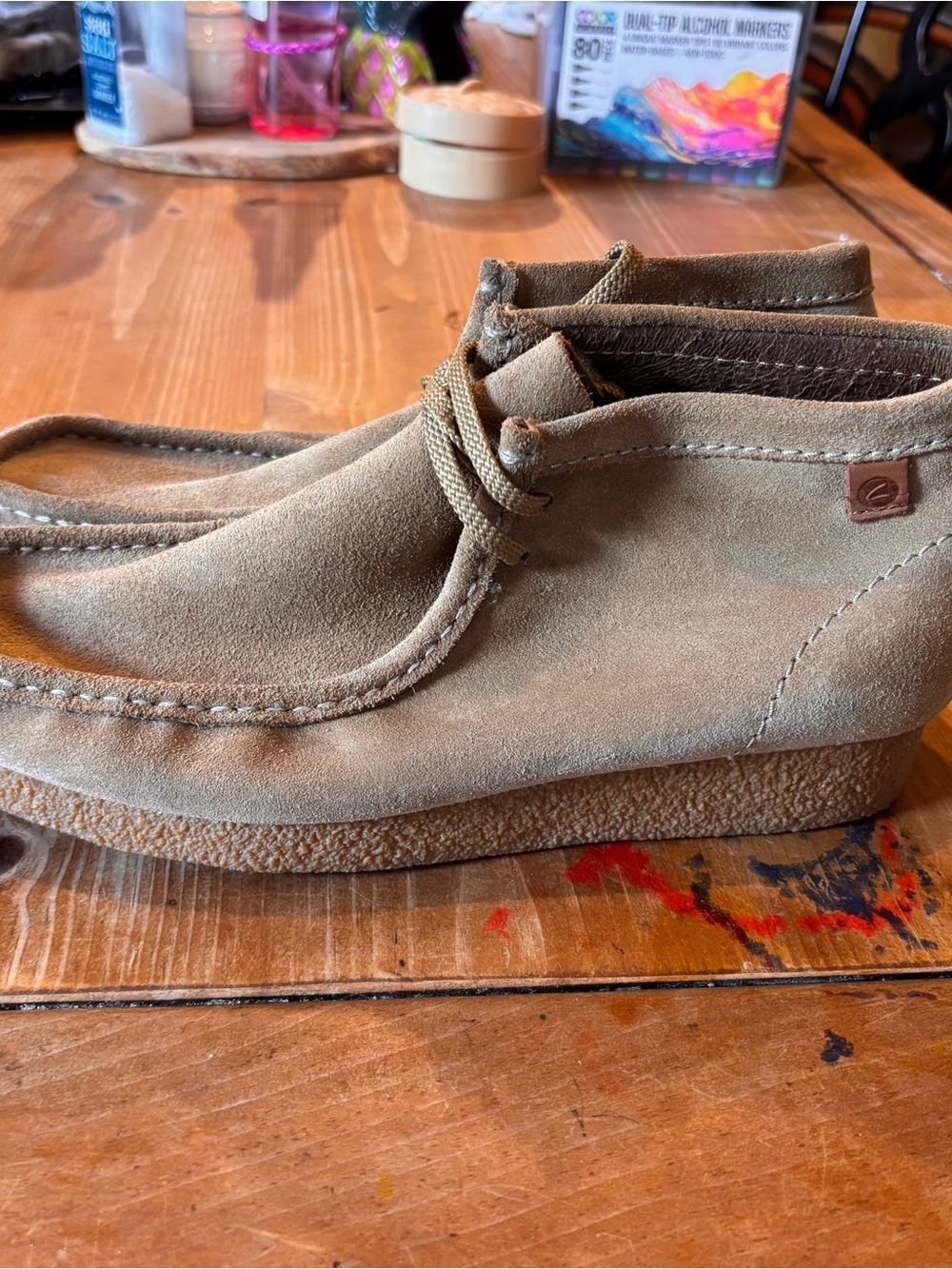 Clarks mens shacre ll run suede wallabee chukka boots dark sand 10.5 M - Picture 2 of 8